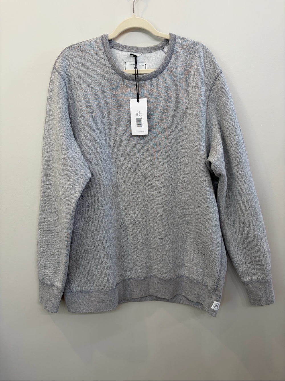 Reigning Champ Tiger Fleece 80/20 Crewneck Light Grey Sweatshirt XXL NWT